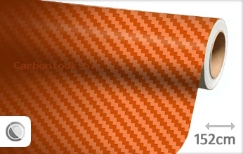 Oranje 3D carbon look folie